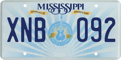 MS license plate XNB092