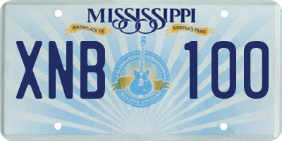 MS license plate XNB100