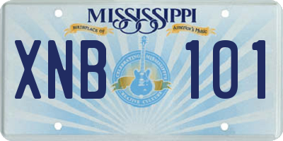 MS license plate XNB101