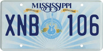 MS license plate XNB106