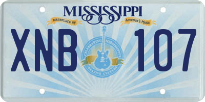 MS license plate XNB107