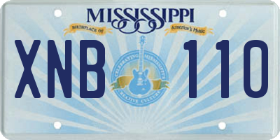 MS license plate XNB110