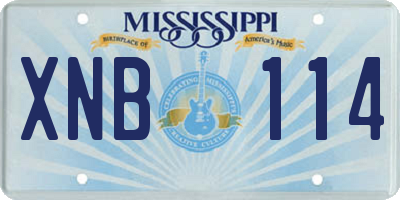 MS license plate XNB114
