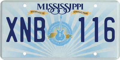 MS license plate XNB116