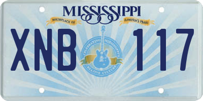 MS license plate XNB117