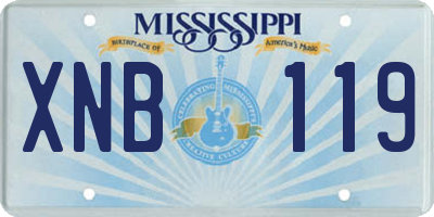 MS license plate XNB119
