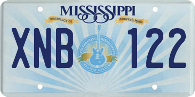 MS license plate XNB122