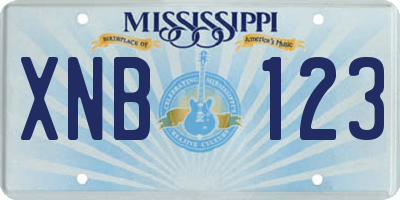 MS license plate XNB123