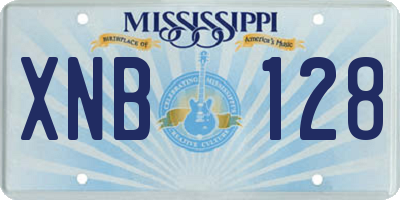 MS license plate XNB128