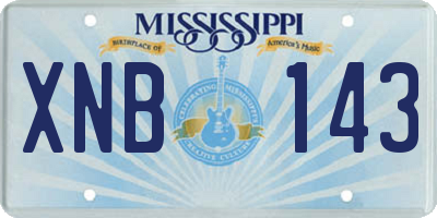 MS license plate XNB143