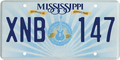 MS license plate XNB147