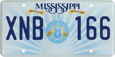 MS license plate XNB166