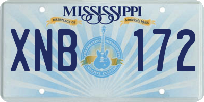 MS license plate XNB172