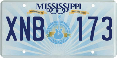 MS license plate XNB173