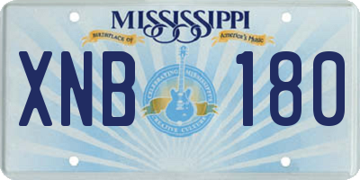 MS license plate XNB180