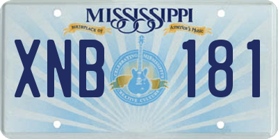 MS license plate XNB181