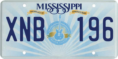 MS license plate XNB196