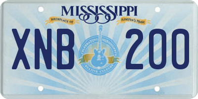 MS license plate XNB200