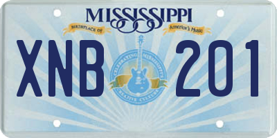 MS license plate XNB201