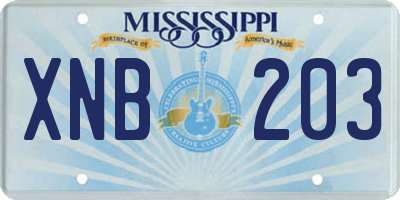 MS license plate XNB203