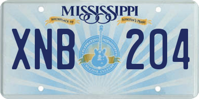 MS license plate XNB204