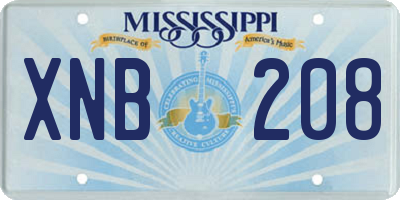MS license plate XNB208