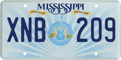 MS license plate XNB209