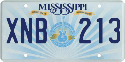 MS license plate XNB213