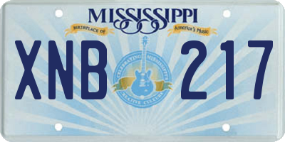 MS license plate XNB217