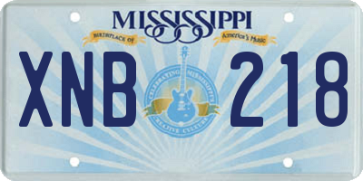 MS license plate XNB218