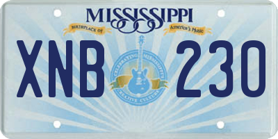 MS license plate XNB230