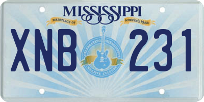MS license plate XNB231