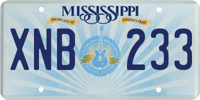 MS license plate XNB233