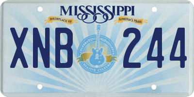 MS license plate XNB244