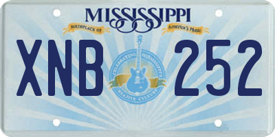 MS license plate XNB252