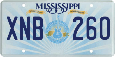 MS license plate XNB260