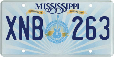 MS license plate XNB263