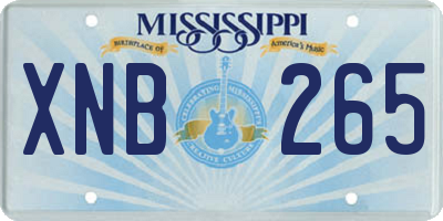 MS license plate XNB265