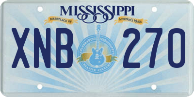 MS license plate XNB270