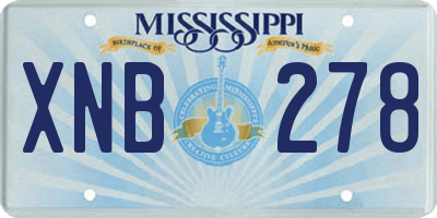 MS license plate XNB278