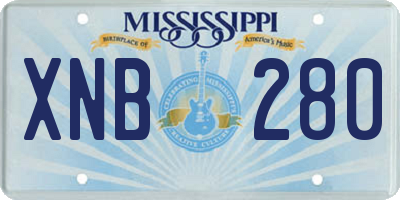 MS license plate XNB280