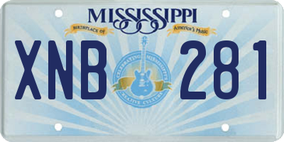 MS license plate XNB281