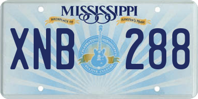 MS license plate XNB288
