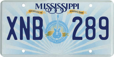 MS license plate XNB289