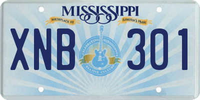 MS license plate XNB301