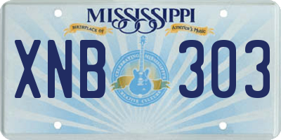 MS license plate XNB303