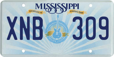 MS license plate XNB309