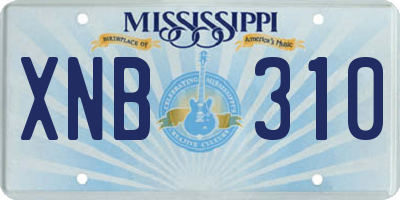 MS license plate XNB310