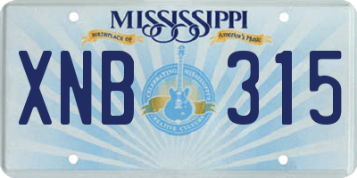 MS license plate XNB315