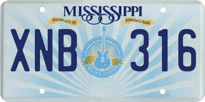MS license plate XNB316